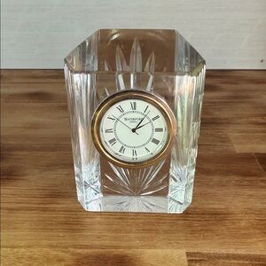 Waterford Crystal Clock with Gold Trim